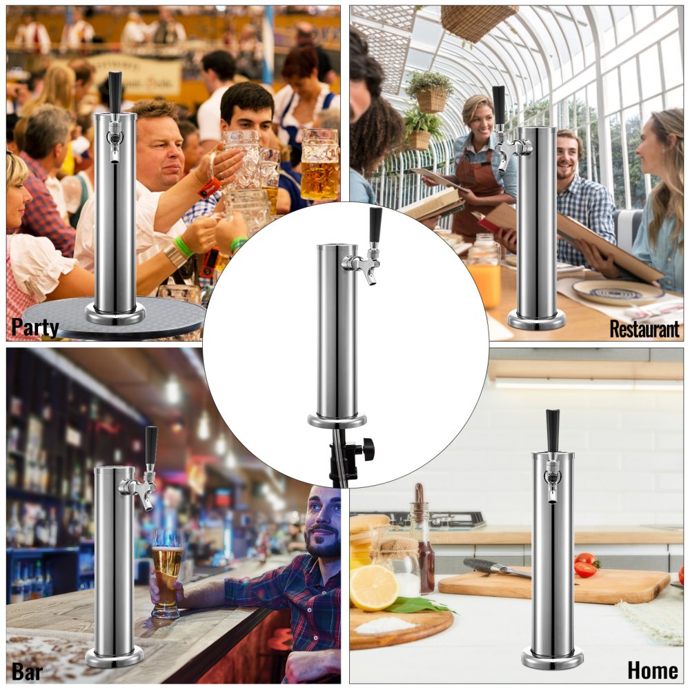 010818277930 - 3" Single Faucet 304 Stainless Steel Beer Tower