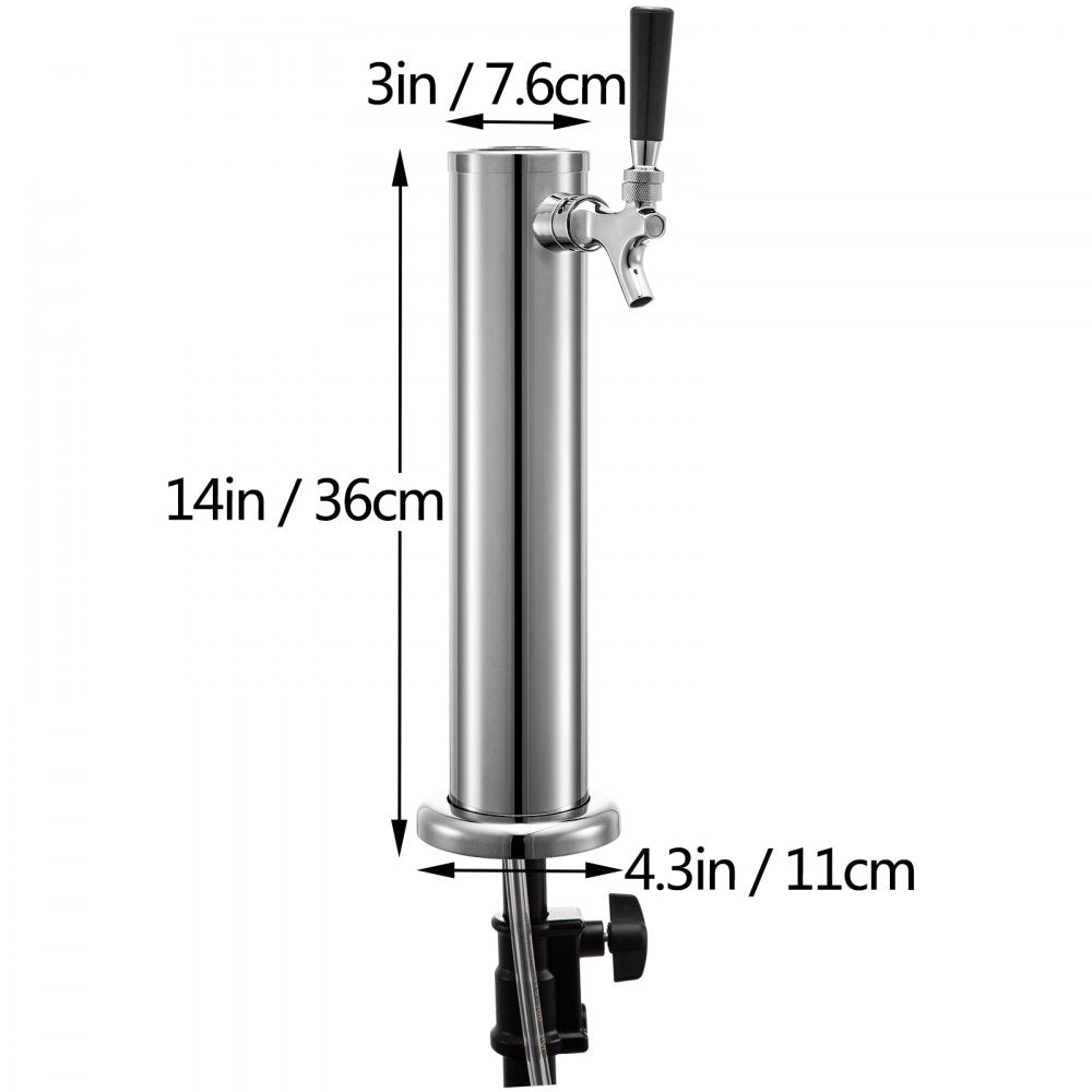 010818277930 - 3" Single Faucet 304 Stainless Steel Beer Tower