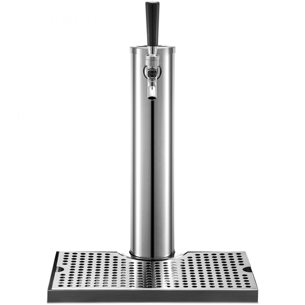 010528414246 - 3" Stainless Steel Beer Tower with Single Faucet & Drip Tray