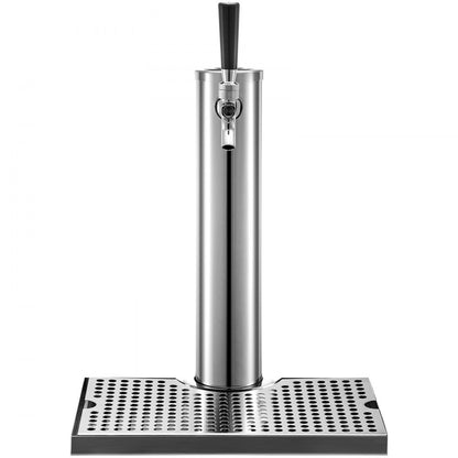 010528414246 - 3" Stainless Steel Beer Tower with Single Faucet & Drip Tray