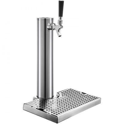 010528414246 - 3" Stainless Steel Beer Tower with Single Faucet & Drip Tray