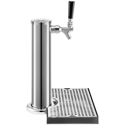 010528414246 - 3" Stainless Steel Beer Tower with Single Faucet & Drip Tray