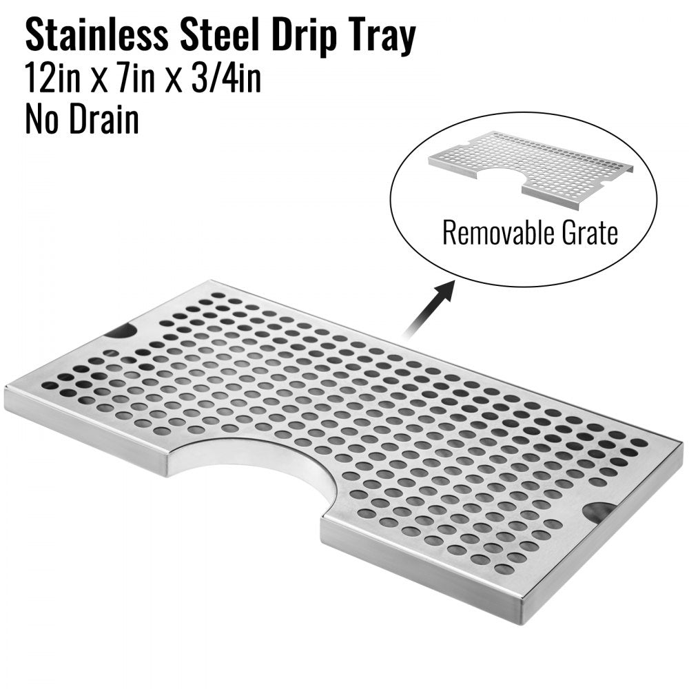 010528414246 - 3" Stainless Steel Beer Tower with Single Faucet & Drip Tray