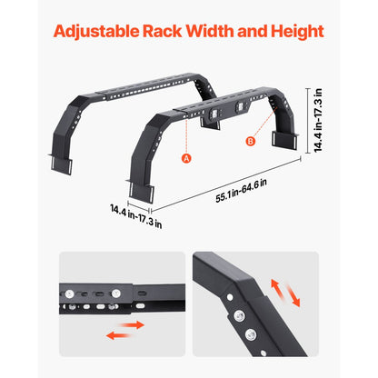6LED-18 - Heavy-Duty Adjustable Truck Rack for 500 lbs Load Capacity