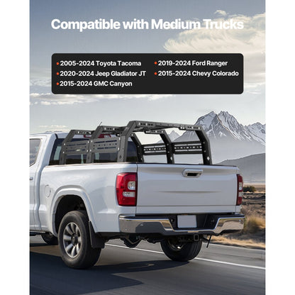 1102 - Adjustable Heavy-Duty Truck Rack for 51.2-65.4" Beds