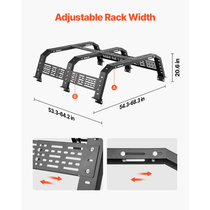 1104 - Adjustable Rust-Resistant Truck Rack for Full & Mid-Size Trucks