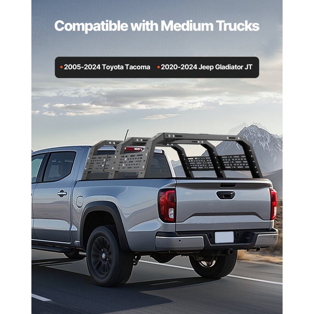 1103 - Adjustable Rust-Resistant Truck Rack for Easy Load Storage