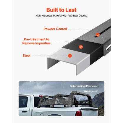 1103 - Adjustable Rust-Resistant Truck Rack for Easy Load Storage