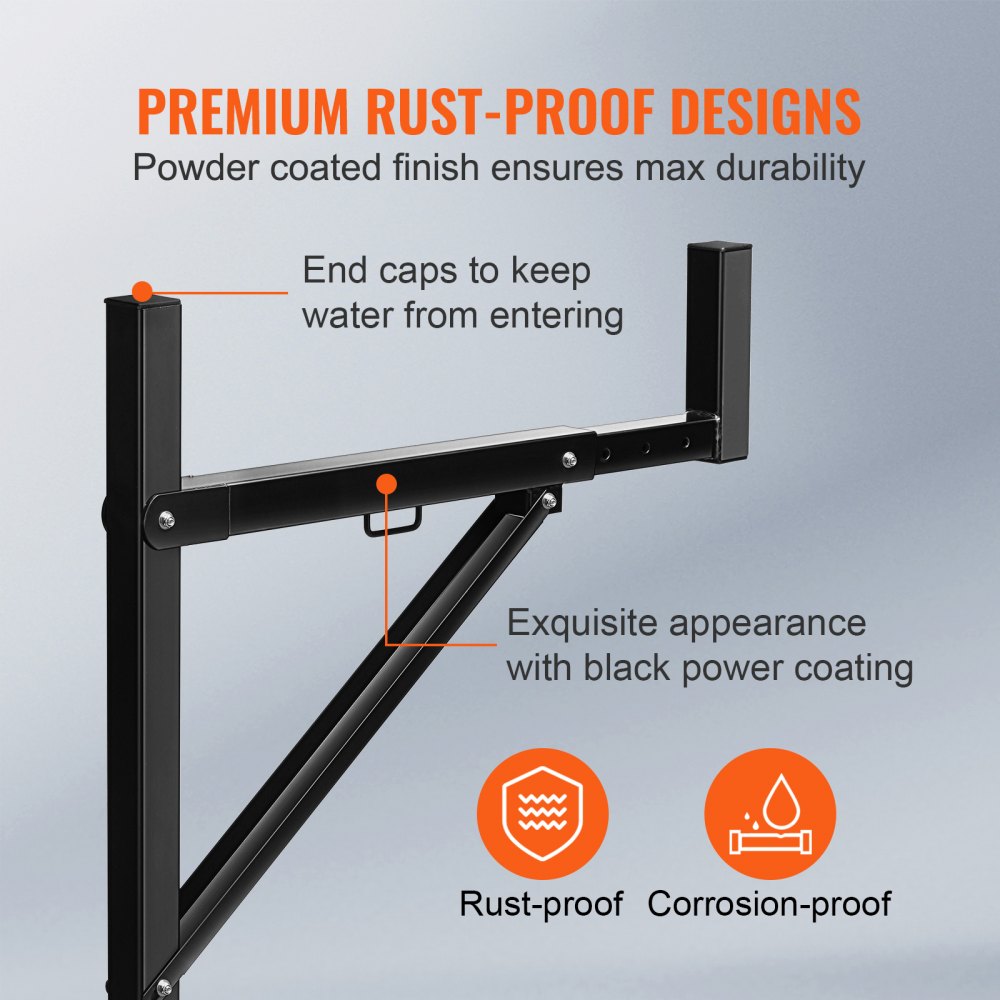010305551440 - Adjustable 19-34" Truck Ladder Rack for Secure Cargo Transport