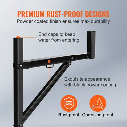 010305551440 - Adjustable 19-34" Truck Ladder Rack for Secure Cargo Transport