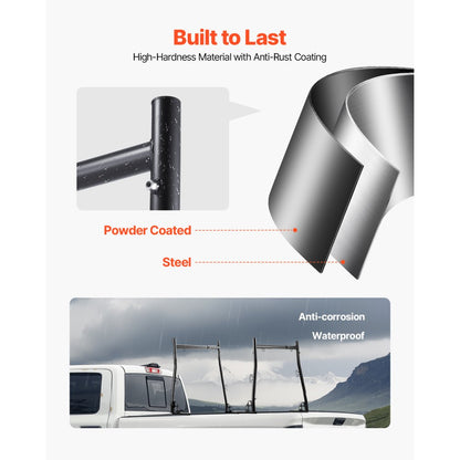 1105 - Adjustable Truck Rack 800 lbs Capacity, Fits 49-73" Beds