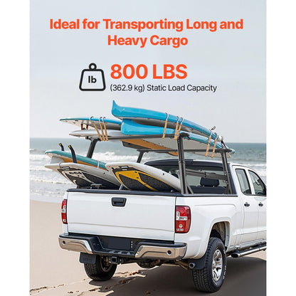 1106 - Adjustable Aluminum Truck Rack for 800 lbs Cargo Capacity