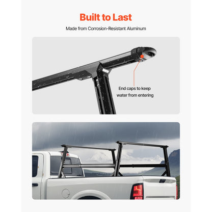 1106 - Adjustable Aluminum Truck Rack for 800 lbs Cargo Capacity