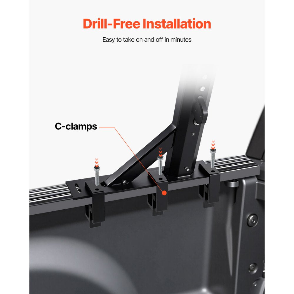 1106 - Adjustable Aluminum Truck Rack for 800 lbs Cargo Capacity