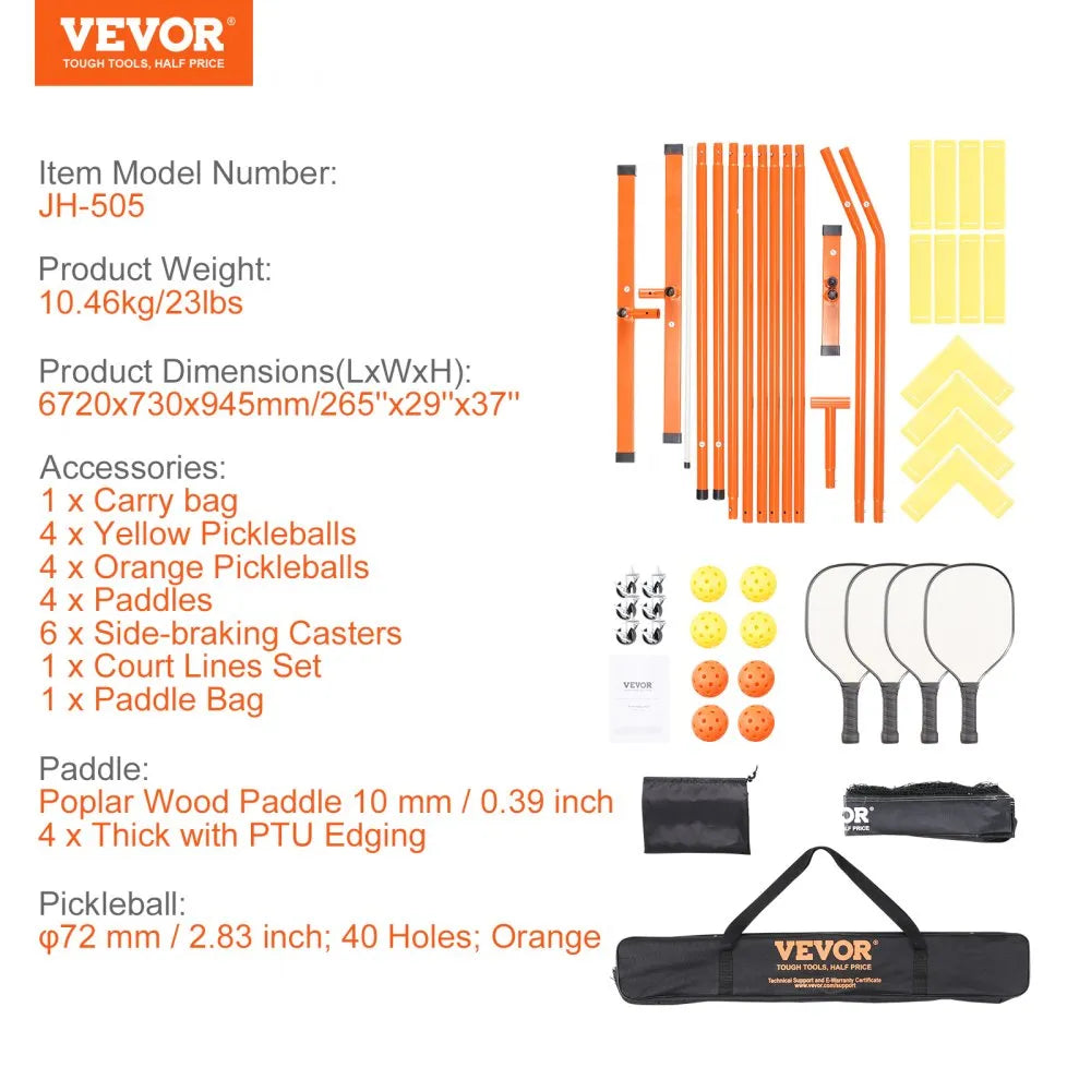 JH-505 - 22FT Durable Pickleball Net Set for Family Fun