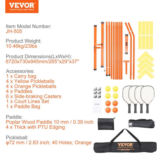 JH-505 - 22FT Durable Pickleball Net Set for Family Fun
