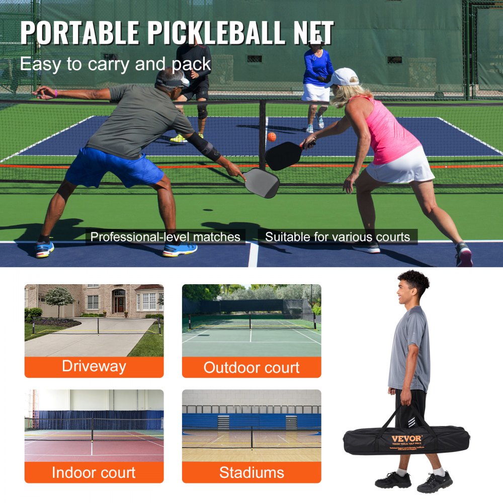 JH-503 - Durable 22FT Pickleball Net Set with Carrying Bag