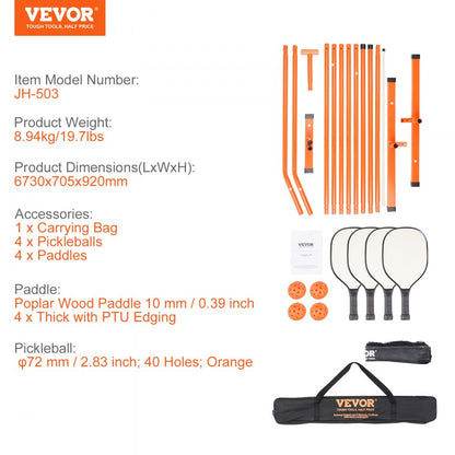 JH-503 - Durable 22FT Pickleball Net Set with Carrying Bag