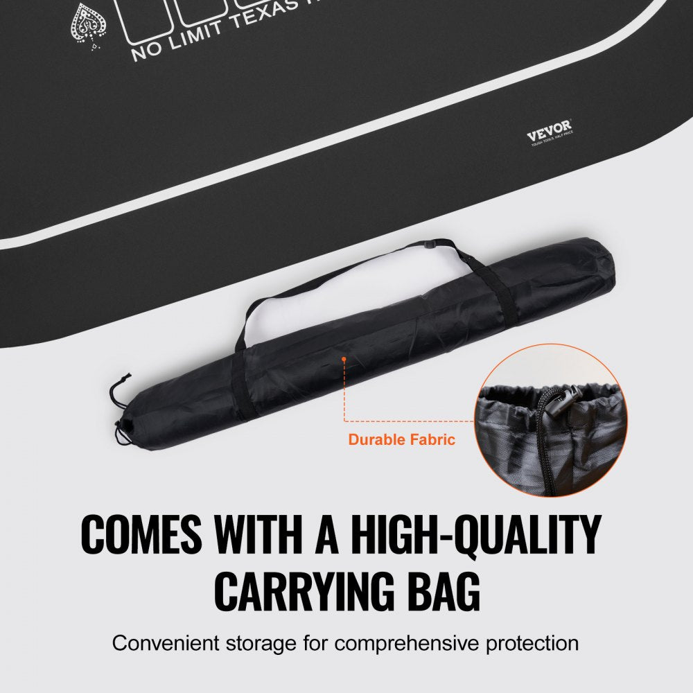HCK14201 - 70 x 35 Inch Rubber Poker Table Mat with Carrying Bag