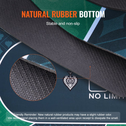 HCK14205 - 70" x 35" VEVOR Poker Mat with Non-Slip Grip
