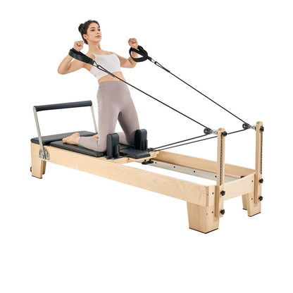 H88-F-B - Adjustable Maple Pilates Reformer with Jump Board and 400 lbs Support