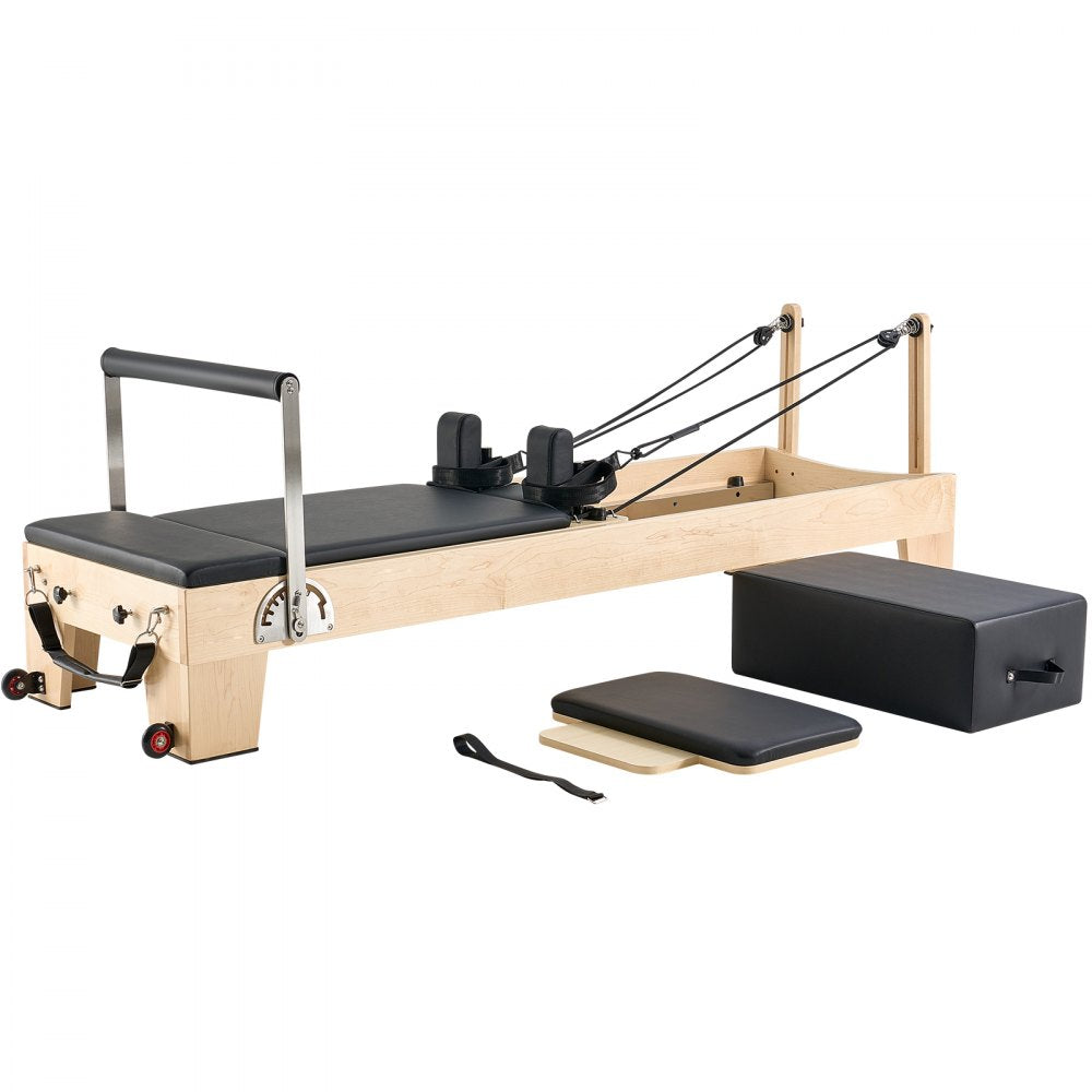 H88-F-B - Adjustable Maple Pilates Reformer with Jump Board and 400 lbs Support