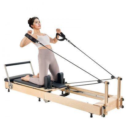 Z88-F-A - Compact Maple Wood Pilates Reformer with Adjustable Comfort