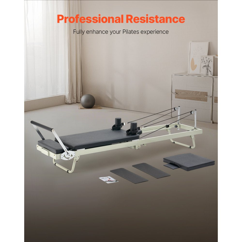 S3003 - Durable Foldable Pilates Reformer, 99x24x30 inch, Supports 400 lbs