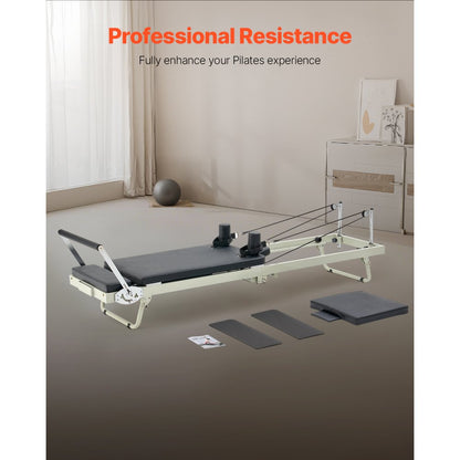 S3003 - Durable Foldable Pilates Reformer, 99x24x30 inch, Supports 400 lbs