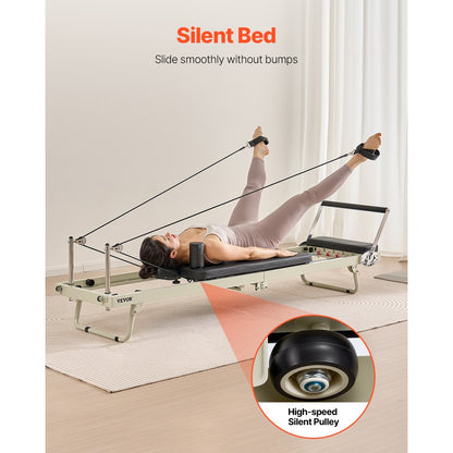S3003 - Durable Foldable Pilates Reformer, 99x24x30 inch, Supports 400 lbs