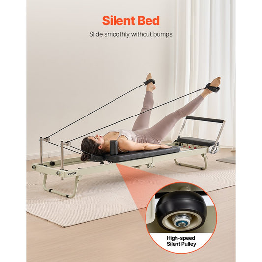 S3003 - Durable Foldable Pilates Reformer, 99x24x30 inch, Supports 400 lbs