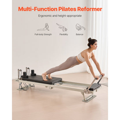 S3003 - Durable Foldable Pilates Reformer, 99x24x30 inch, Supports 400 lbs