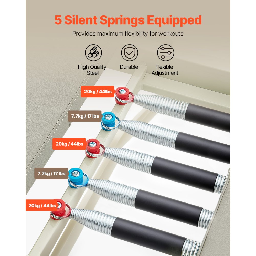 S1002 - Foldable Pilates Reformer 82x22x29" for Compact Home Workouts