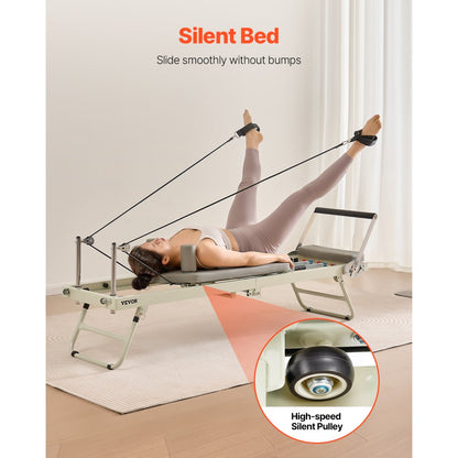 S1002 - Foldable Pilates Reformer 82x22x29" for Compact Home Workouts