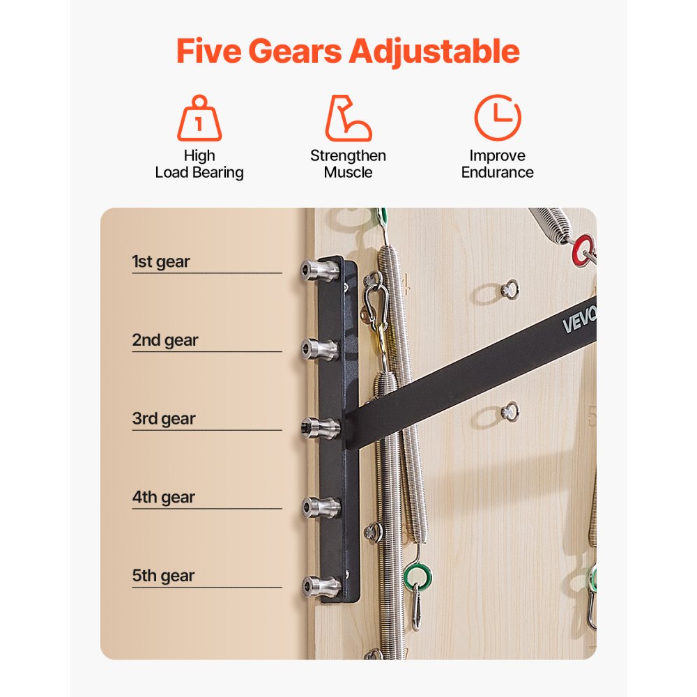 B44-F - Durable Wall-Mounted Pilates Reformer with 8 Resistance Levels