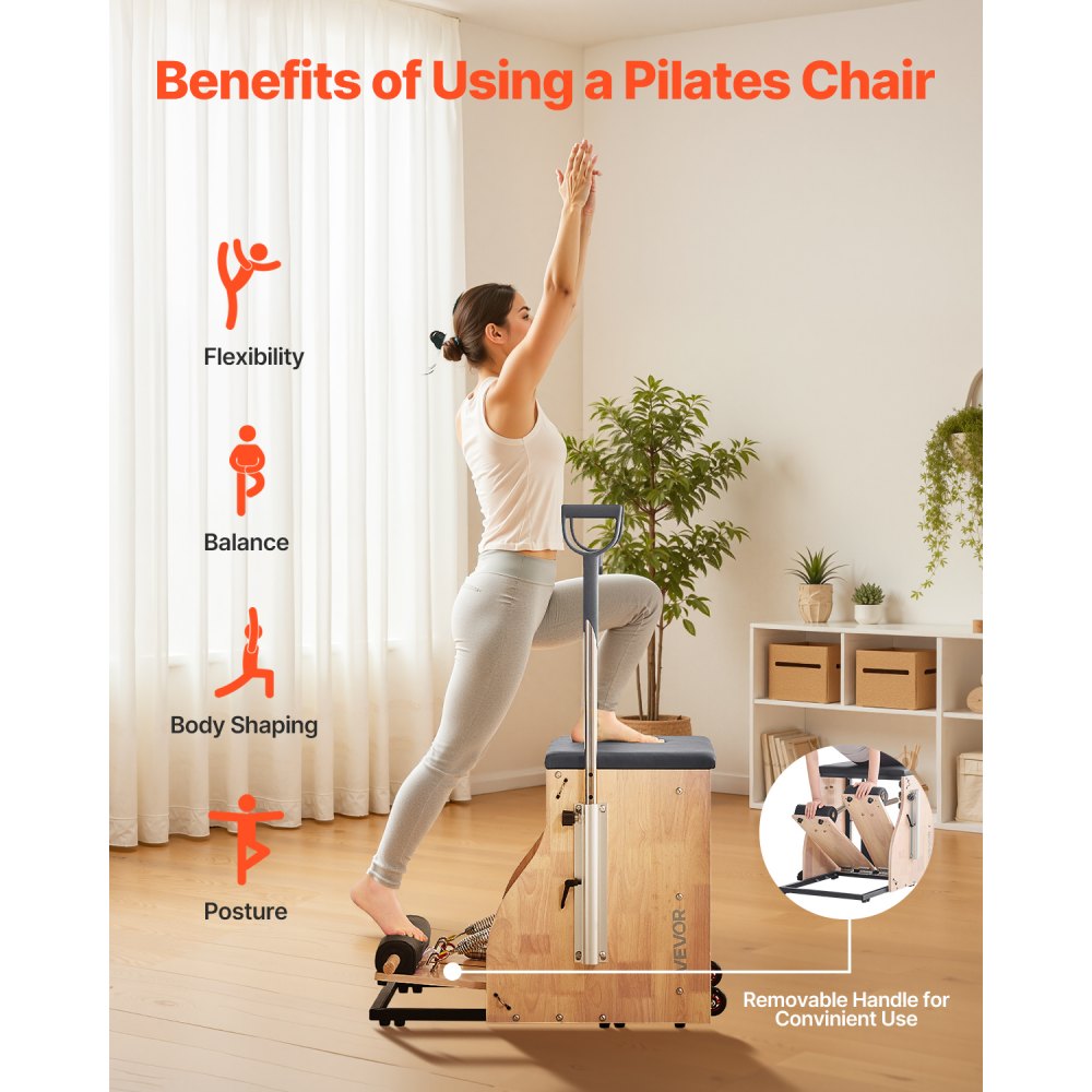W77-X-A - Sturdy Pilates Chair with 4 Adjustable Resistance Levels
