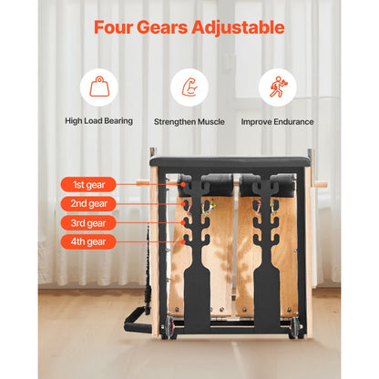 W77-X-A - Sturdy Pilates Chair with 4 Adjustable Resistance Levels