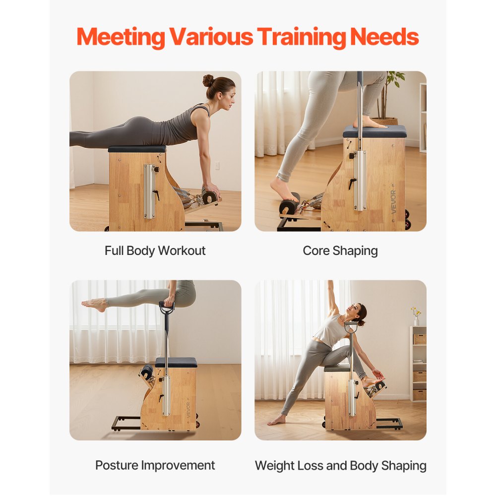 W77-X-A - Sturdy Pilates Chair with 4 Adjustable Resistance Levels