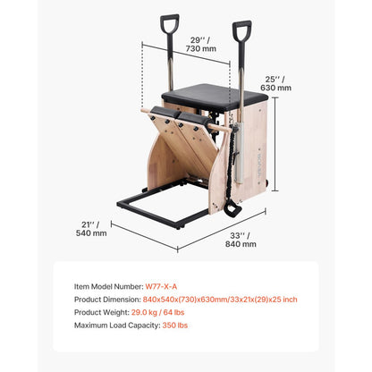 W77-X-A - Sturdy Pilates Chair with 4 Adjustable Resistance Levels