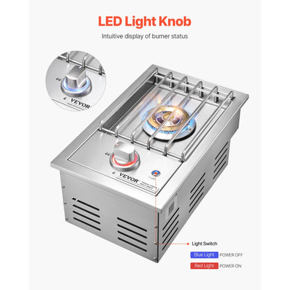 GSB1L - 17,000 BTU Stainless Steel Side Burner for Efficient Outdoor Cooking