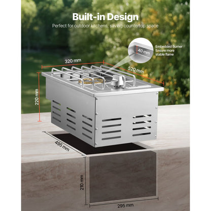 GSB1 - 15,000 BTU Stainless Steel Outdoor Side Burner for Efficient Grilling