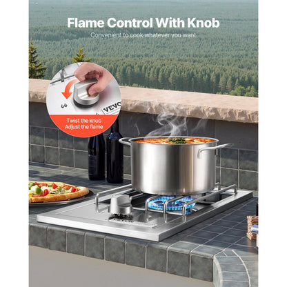 GSB1 - 15,000 BTU Stainless Steel Outdoor Side Burner for Efficient Grilling