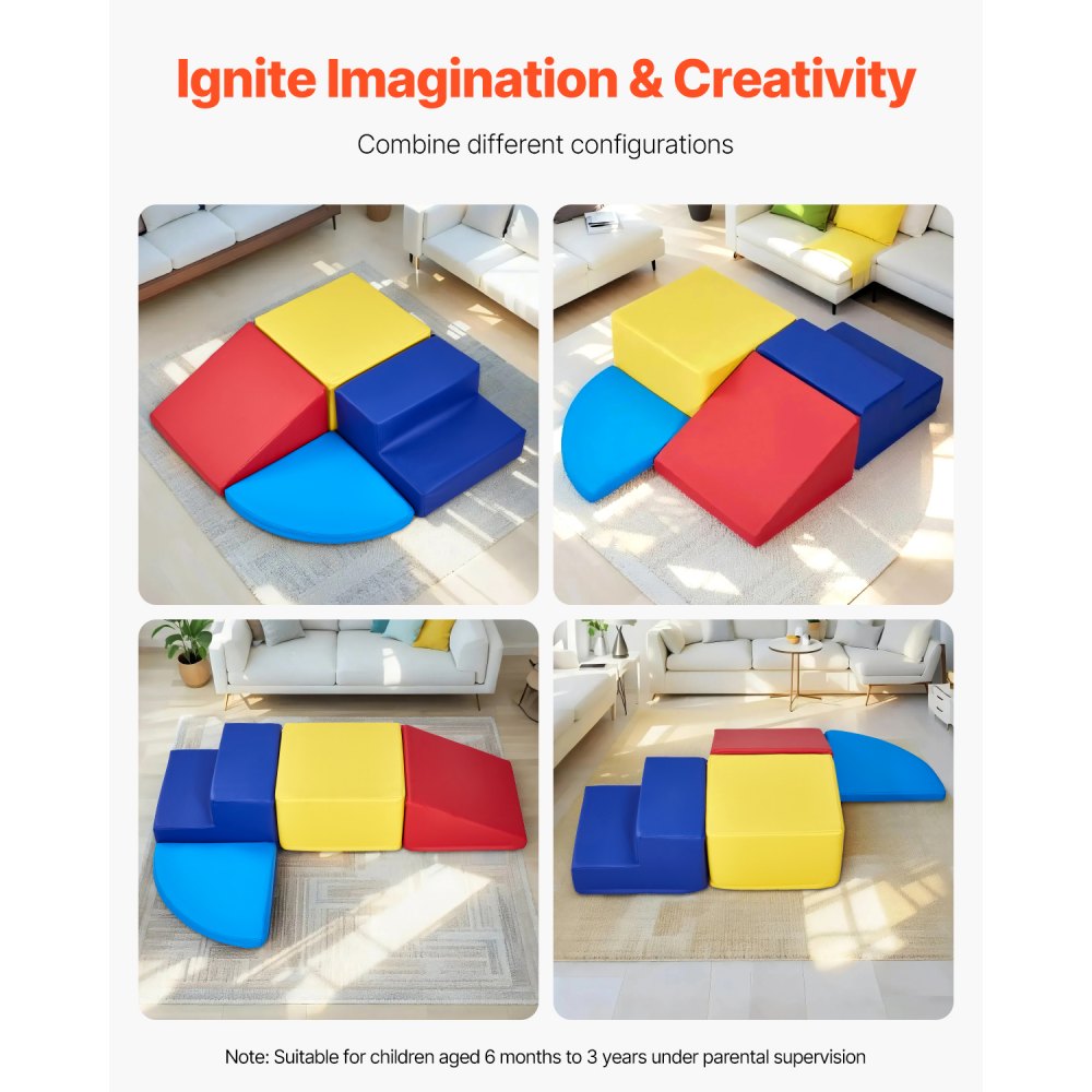 HN-12619 - Colorful Foam Climbing Blocks Set for Toddlers, 4 Pieces