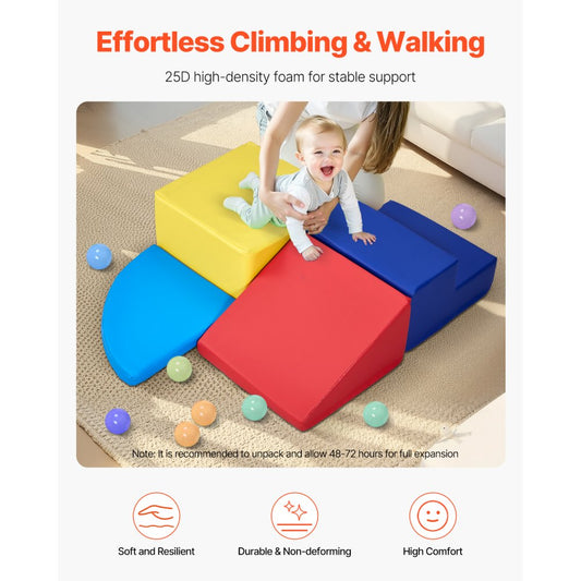 HN-12619 - Colorful Foam Climbing Blocks Set for Toddlers, 4 Pieces