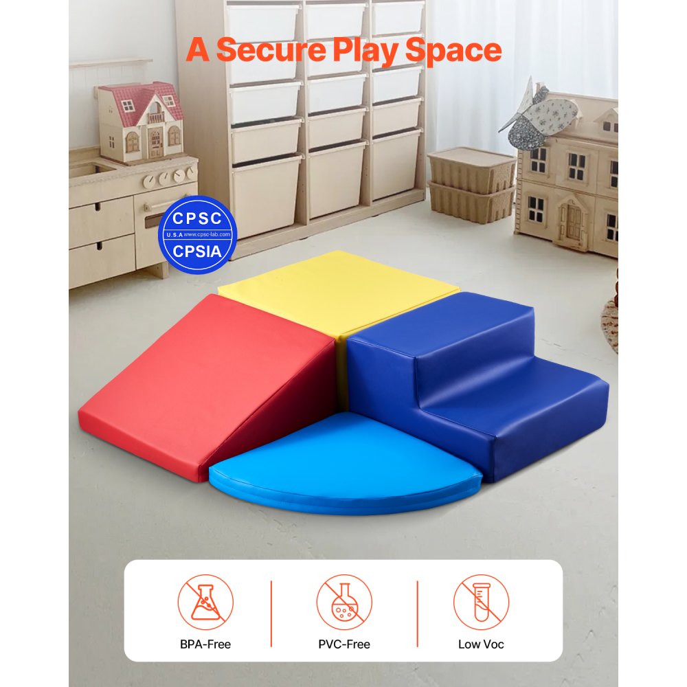 HN-12619 - Colorful Foam Climbing Blocks Set for Toddlers, 4 Pieces