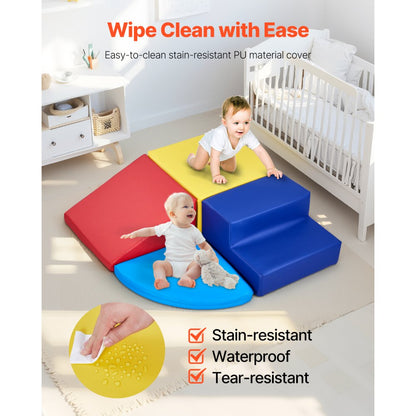 HN-12619 - Colorful Foam Climbing Blocks Set for Toddlers, 4 Pieces