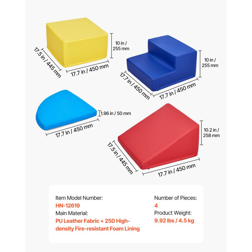 HN-12619 - Colorful Foam Climbing Blocks Set for Toddlers, 4 Pieces