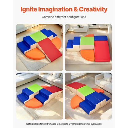 HN-12654 - 6-Piece Colorful Foam Climbing Blocks Set for Kids