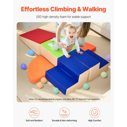 HN-12654 - 6-Piece Colorful Foam Climbing Blocks Set for Kids