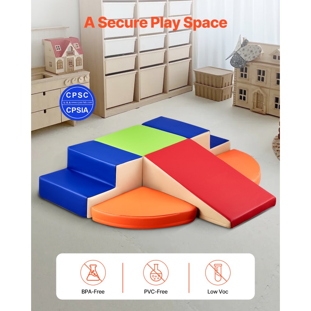 HN-12654 - 6-Piece Colorful Foam Climbing Blocks Set for Kids